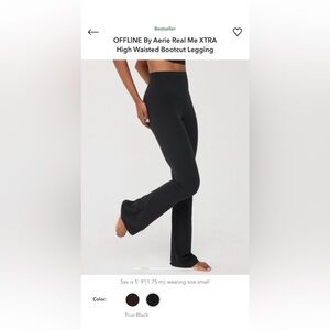 Aerie True Black High Waisted Bootcut Leggings